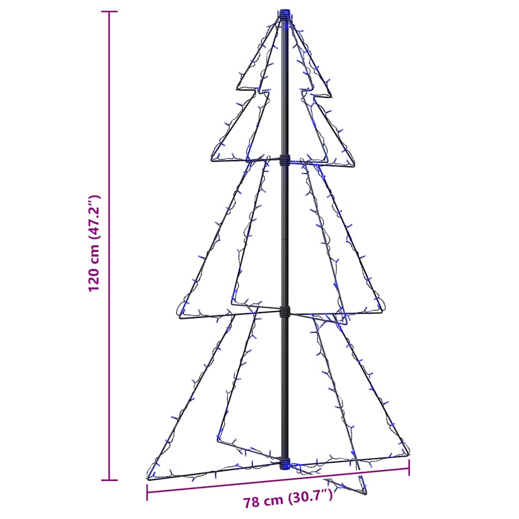 Christmas Cone Tree 160 LEDs Indoor and Outdoor 78x120 cm